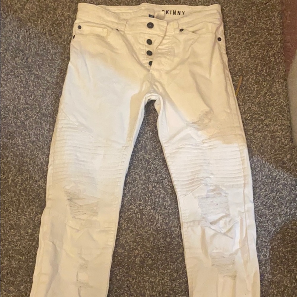 Men’s White Dividend “H&M Pants